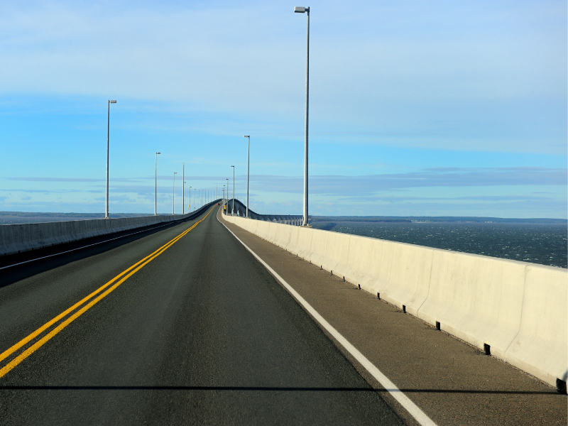 Lane of Confederation Bridge to PEI