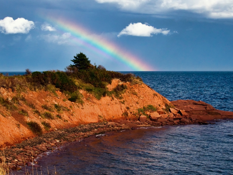 Cape Bear, Rainbow, ocean