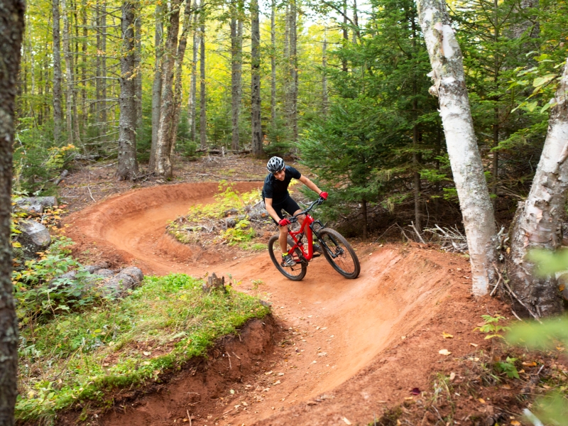 Mountain biker on trail at Brookvale