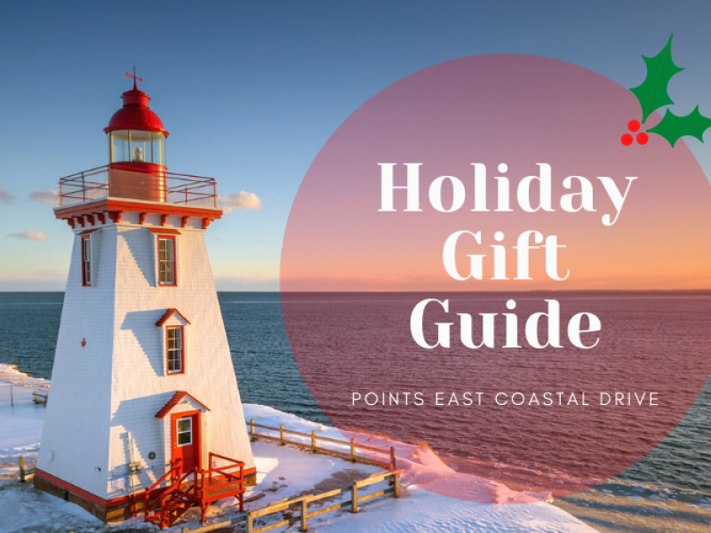 Image of East Point LIghthouse with text "Holiday Gift Guide"