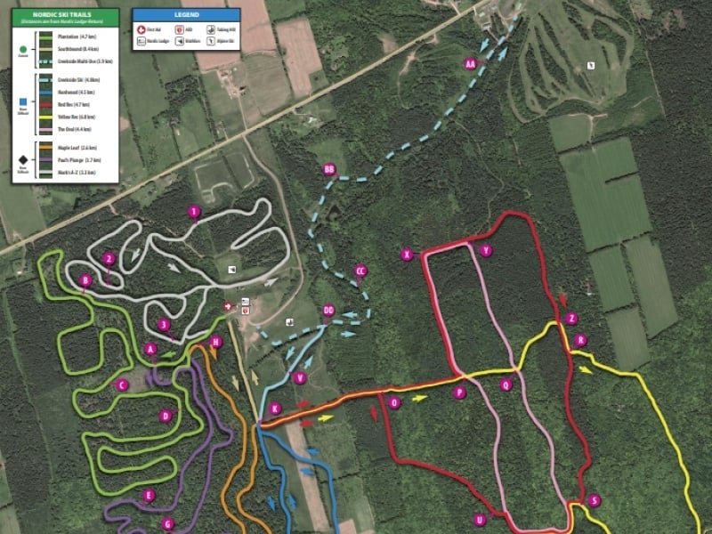 Screenshot of Mark Arendz Nordic Centre map