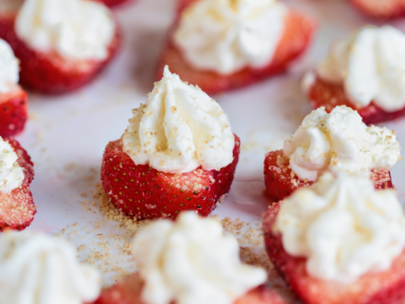 Stock image of Strawberry Cheesecake Bites 