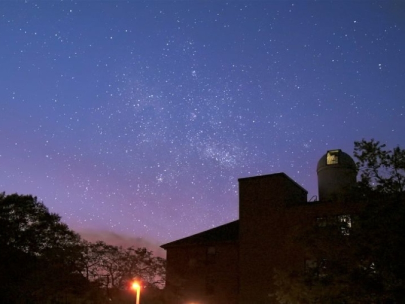 View of night sky above University of PEI