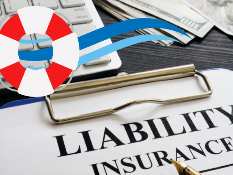 Stock image of clip board with paper titled "Liability Insurance"