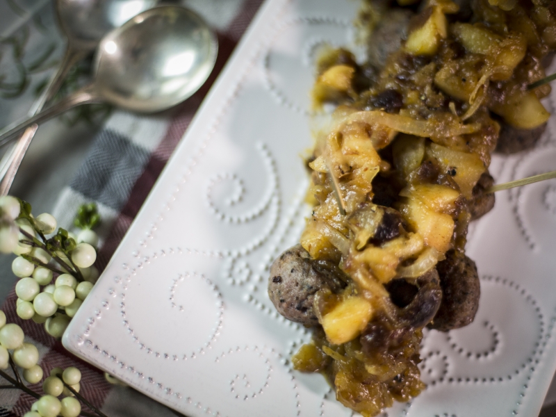 Image of PEI Turkey Meatballs with Spiced Apple Chutney plated