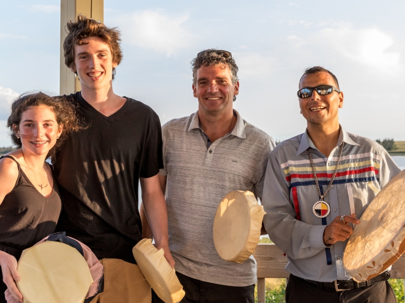 Beat of One Drum, musicians, group of people, drums, sky 