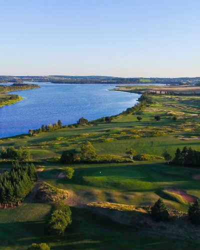 Aerial shot of Clyde River Golf Course