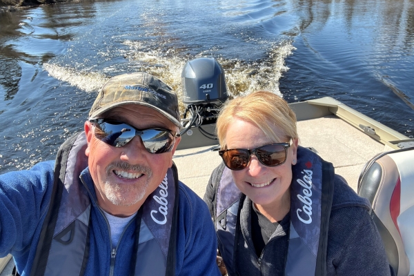 Wade and Marney Mackinnon on their boat