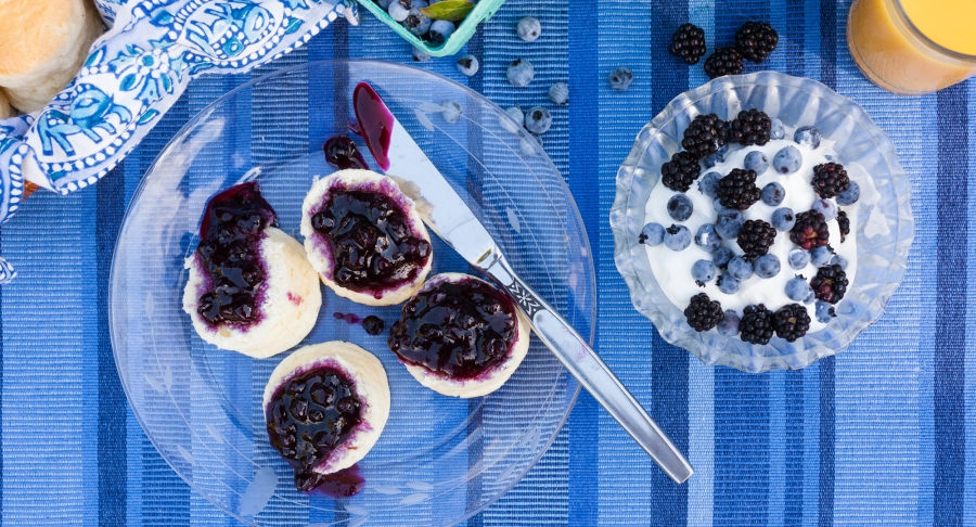 Blueberry biscuits, food photography