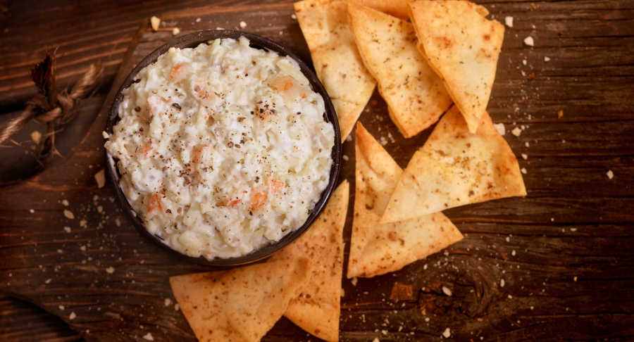 Lobster dip and chips