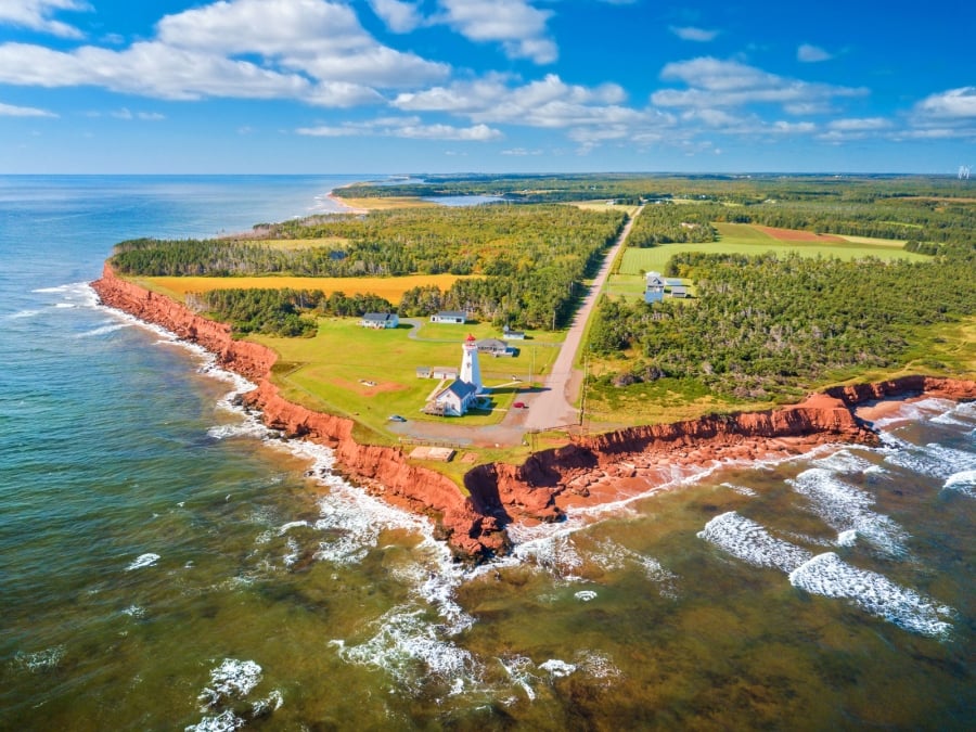 Aerial view of East Point in PEI