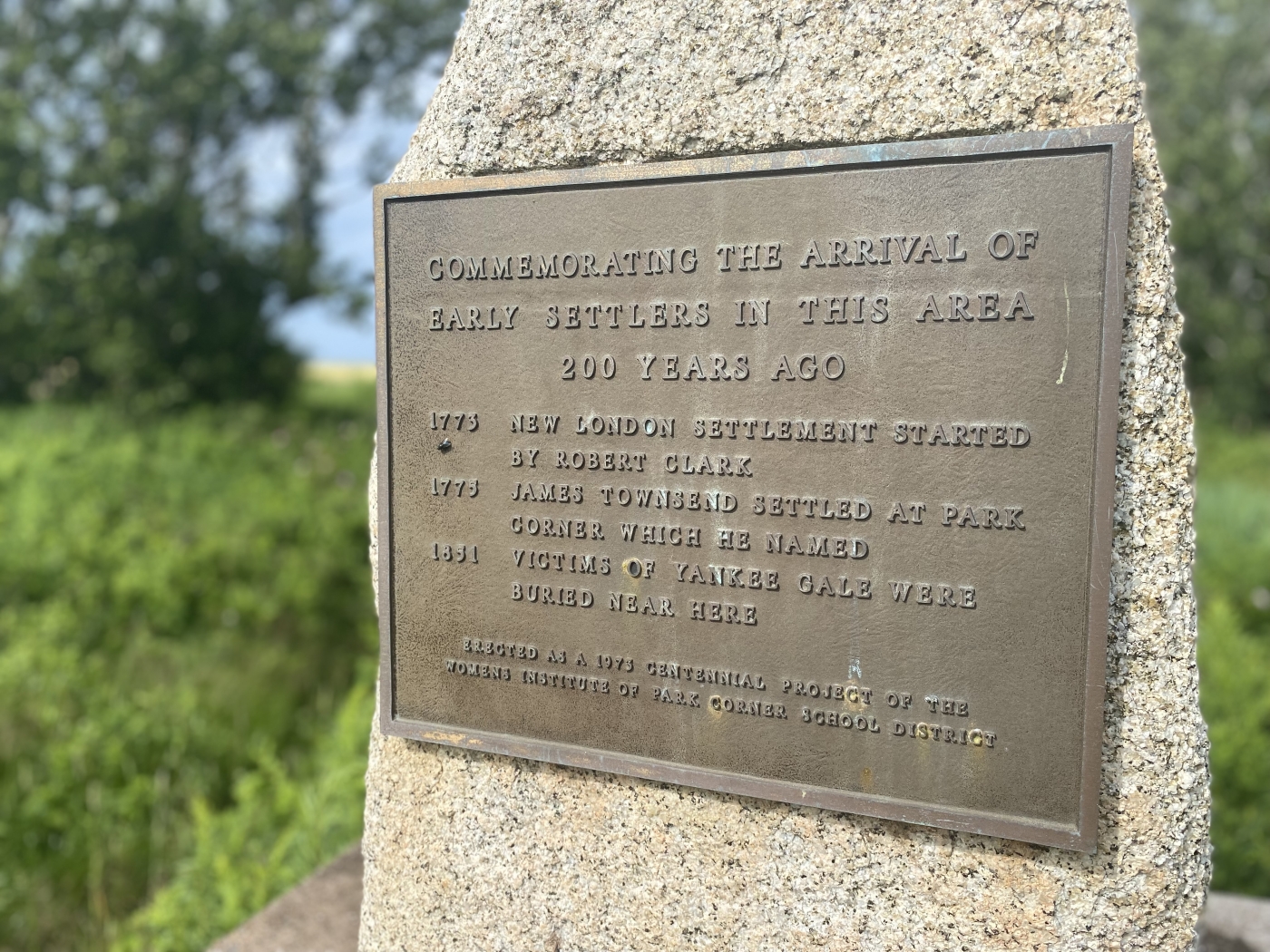 Monument at Yankee Hill Cemetary, French River