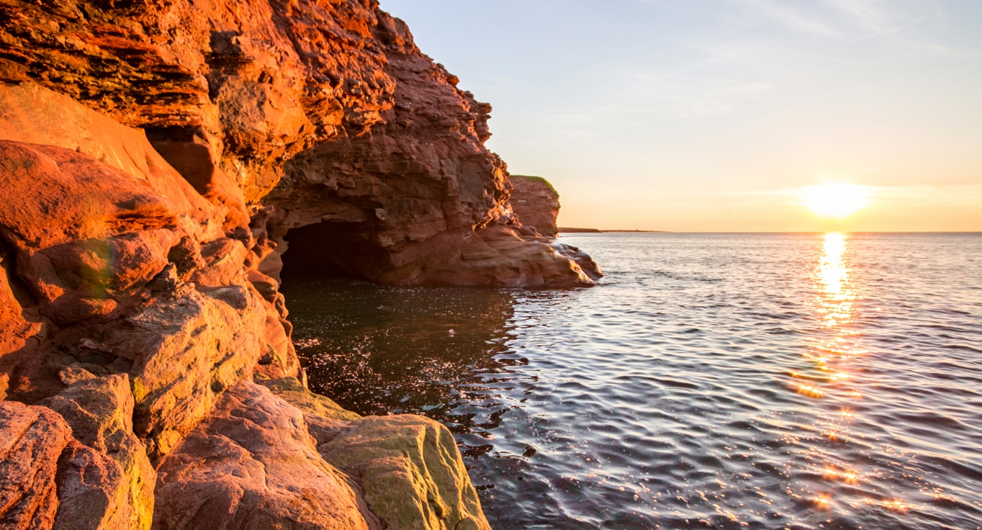 Cape Tryon, sunset, cave